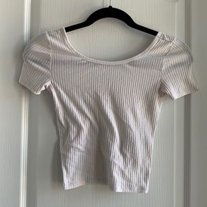 White ribbed crop top